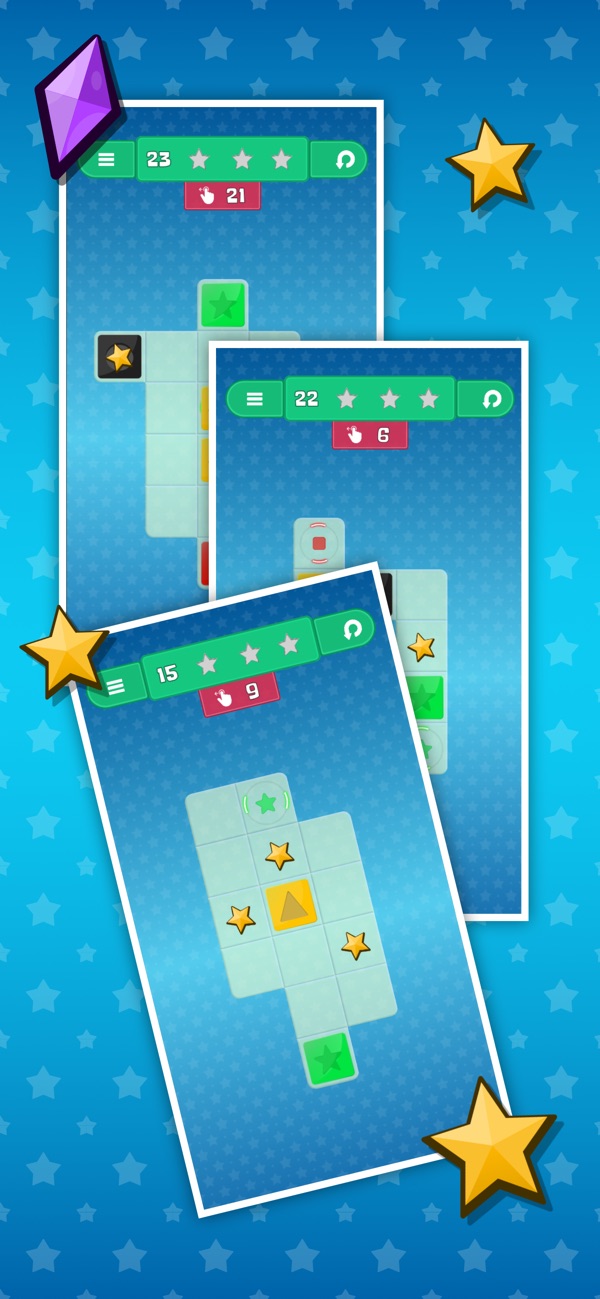 Puzzle levels with switches, blockers and coloured blocks